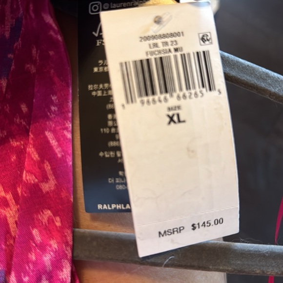 Women's Geo-Print Shantung Halter Blouse Fuchsia Multi - Picture 3 of 5